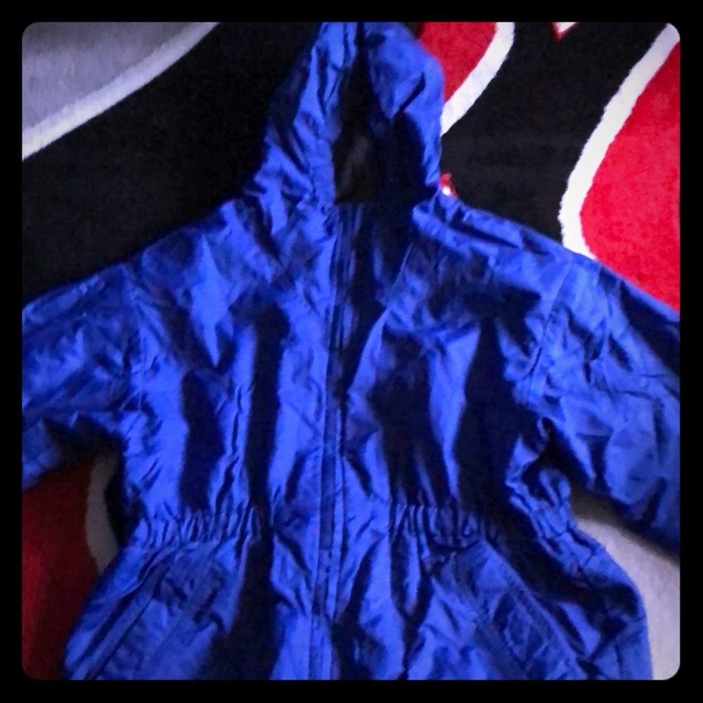 London fog blue rain coat